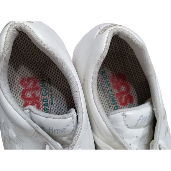 SAS Free Time Womens White Leather Perforated Walking Shoes Size 6.5 M - Picture 6 of 8